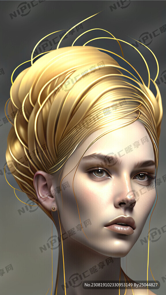 金色祥云线条发饰