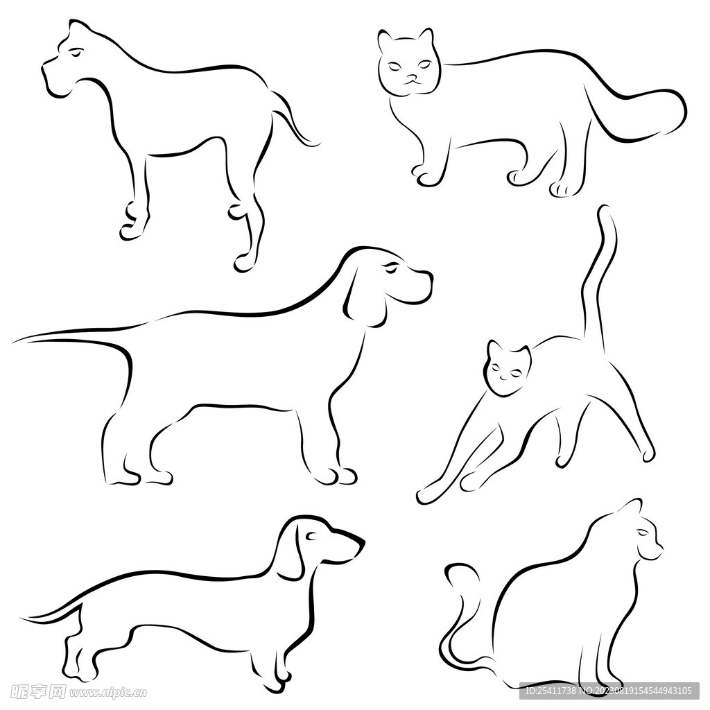 猫狗线笔画 