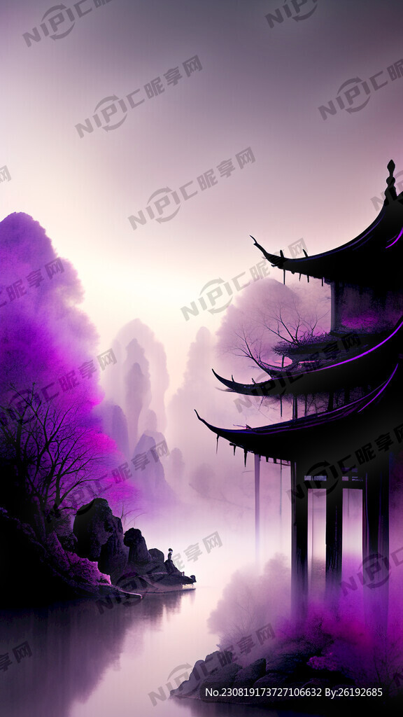 黑色 紫色 高级 光线 模糊