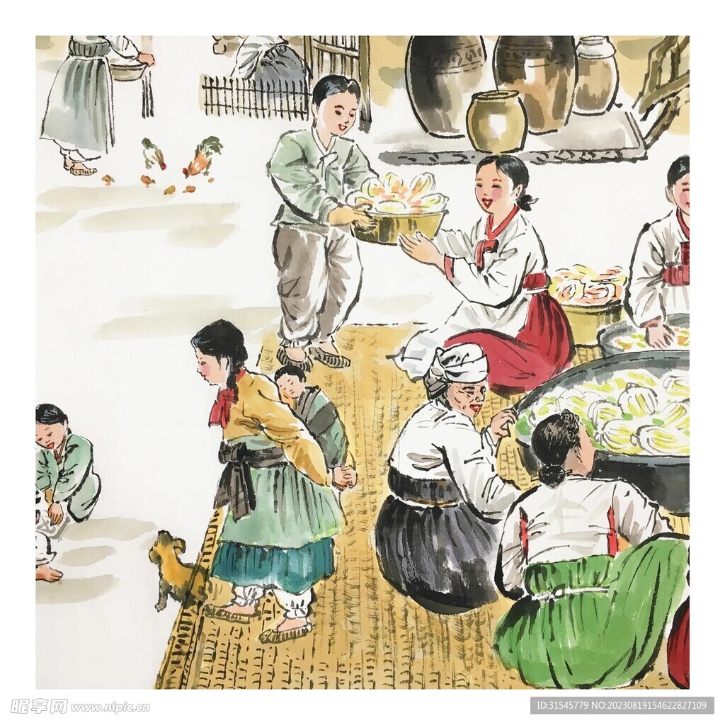 中秋节假期期间 韩国民众在民俗文化村观看表演