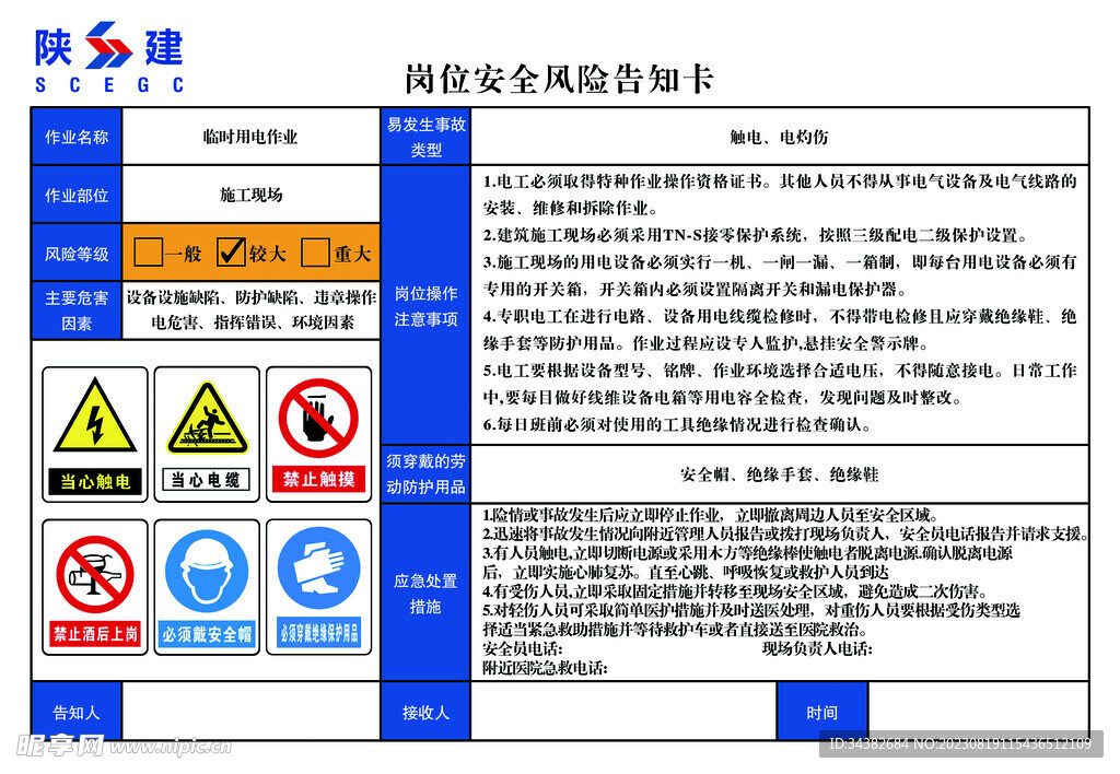 陕建风险告知卡