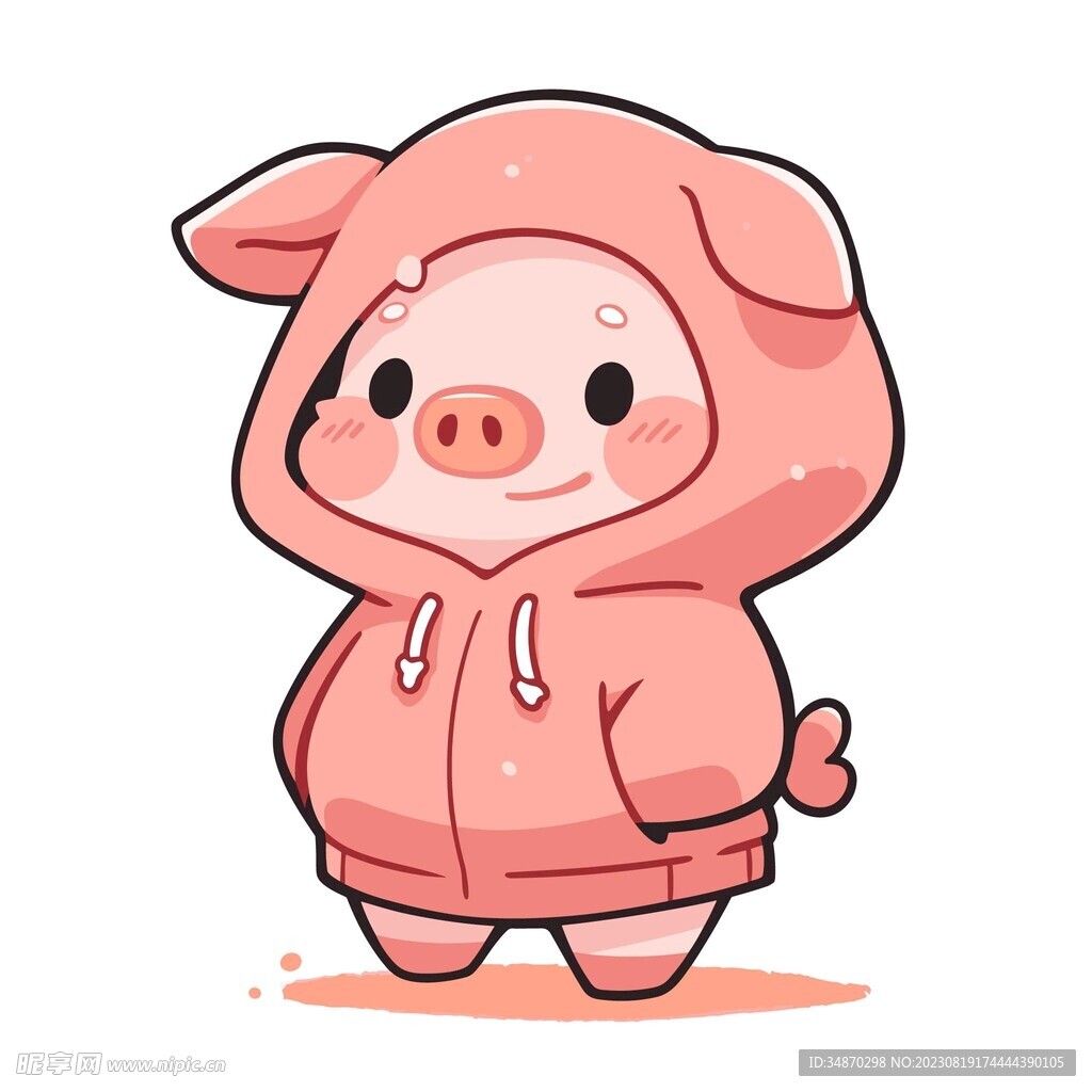 穿卫衣的可爱小猪