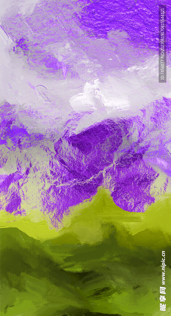 紫绿水彩艺术背景挂画装饰画