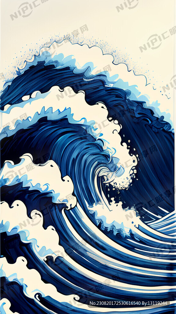 用手绘海浪生成一个横竖撇捺这些