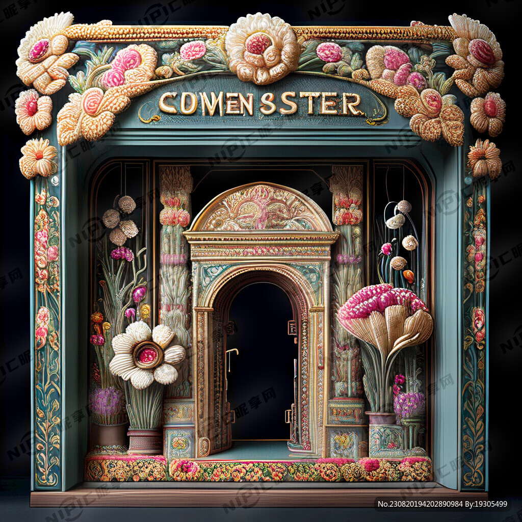 绣花机展示门头