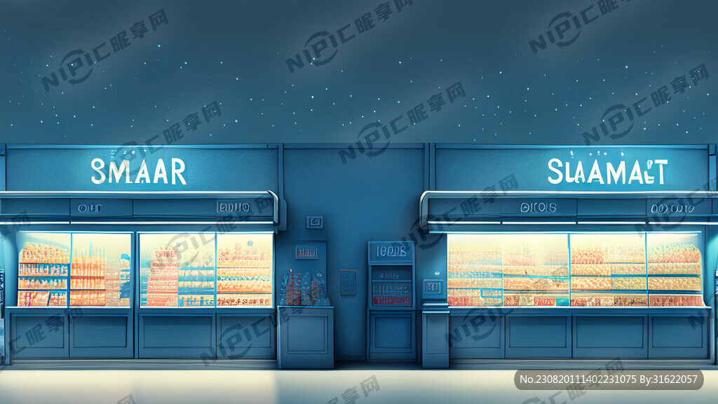 超市 繁星 蓝色