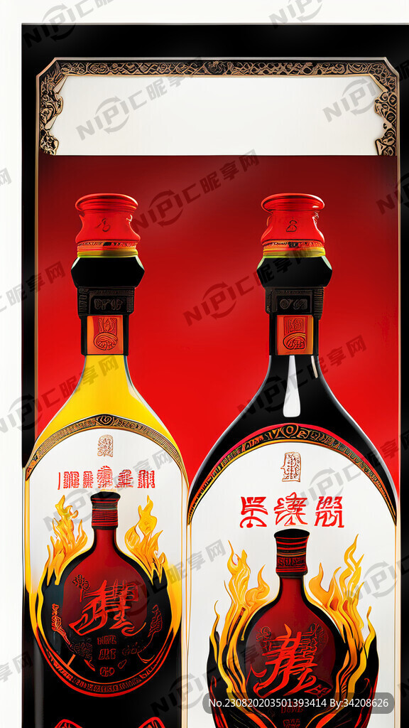 彝族高端白酒标签 精美华贵