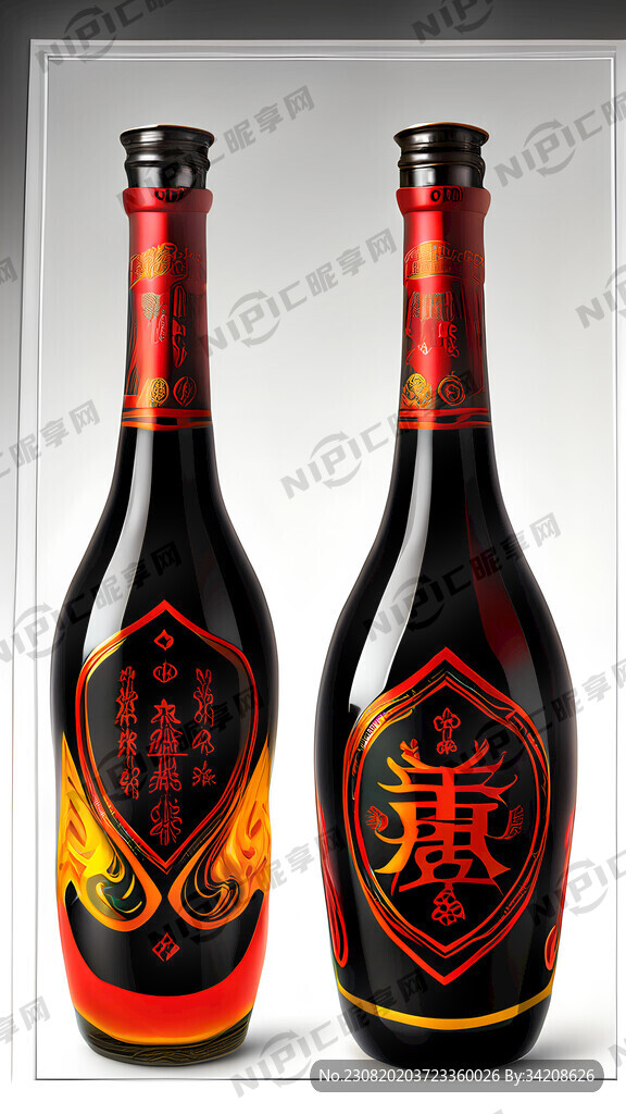 彝族高端白酒标签 精美华贵