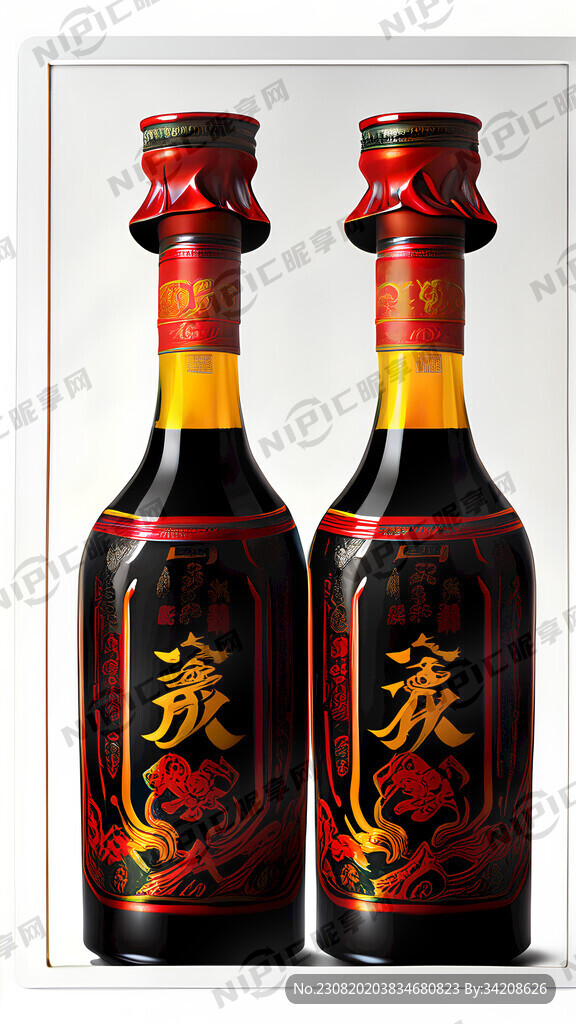 彝族高端白酒标签 精美华贵