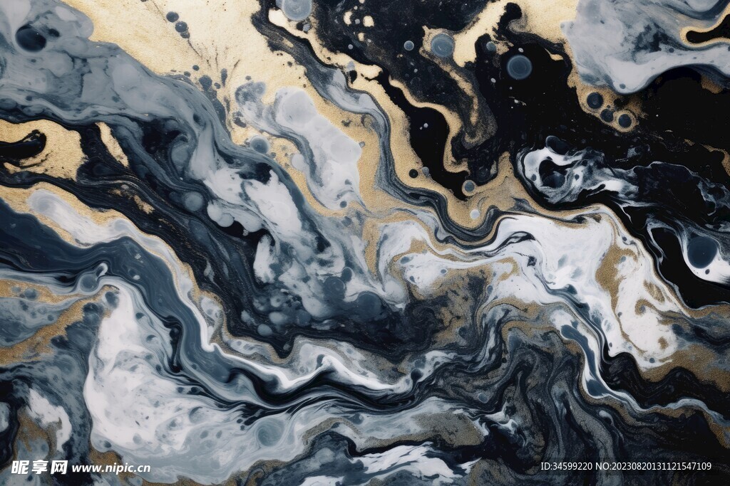 黑色流体框画 