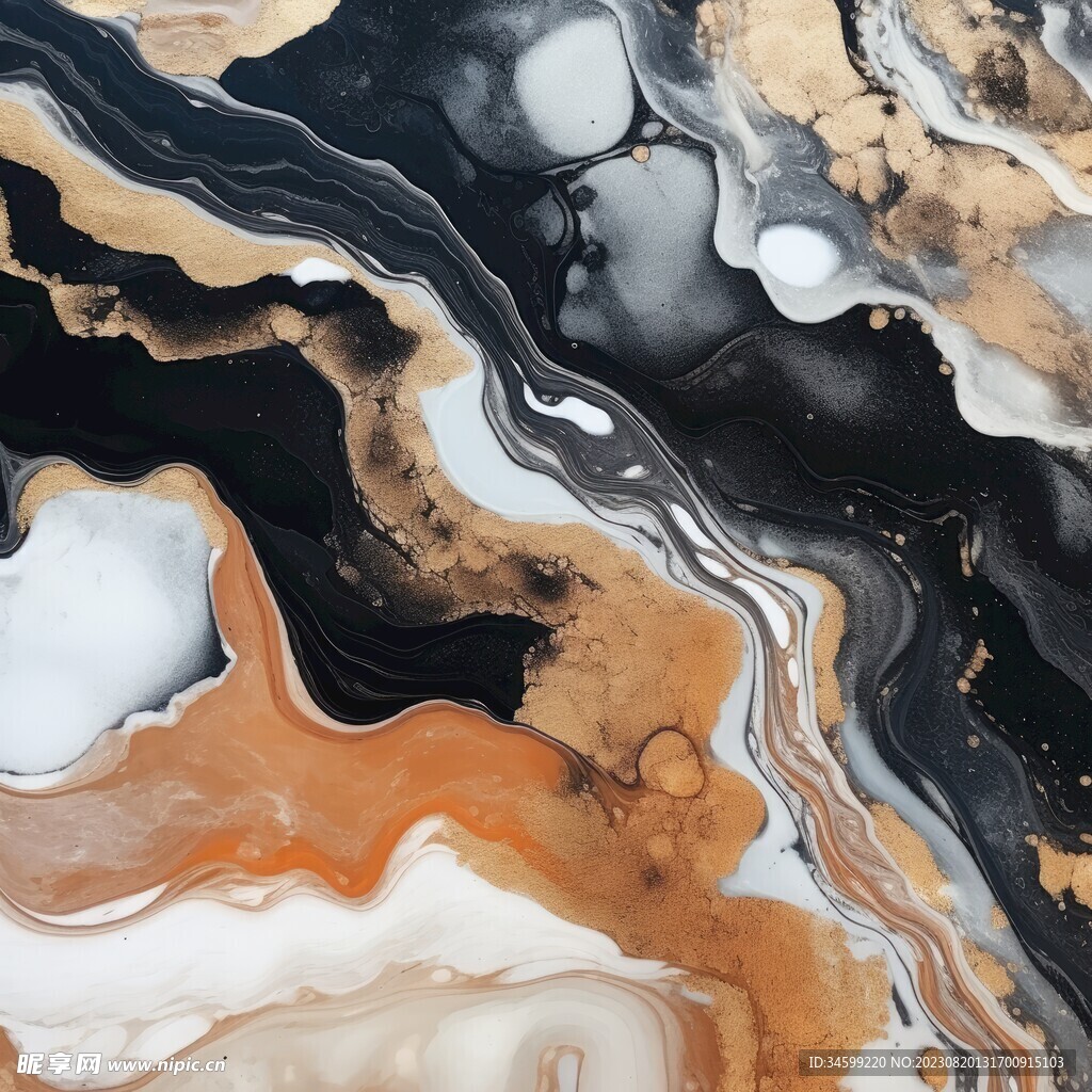 黑色流体框画 