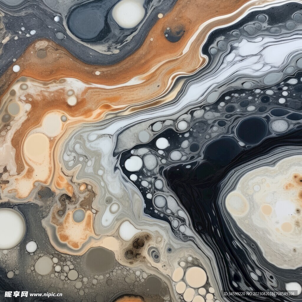 黑色流体框画 