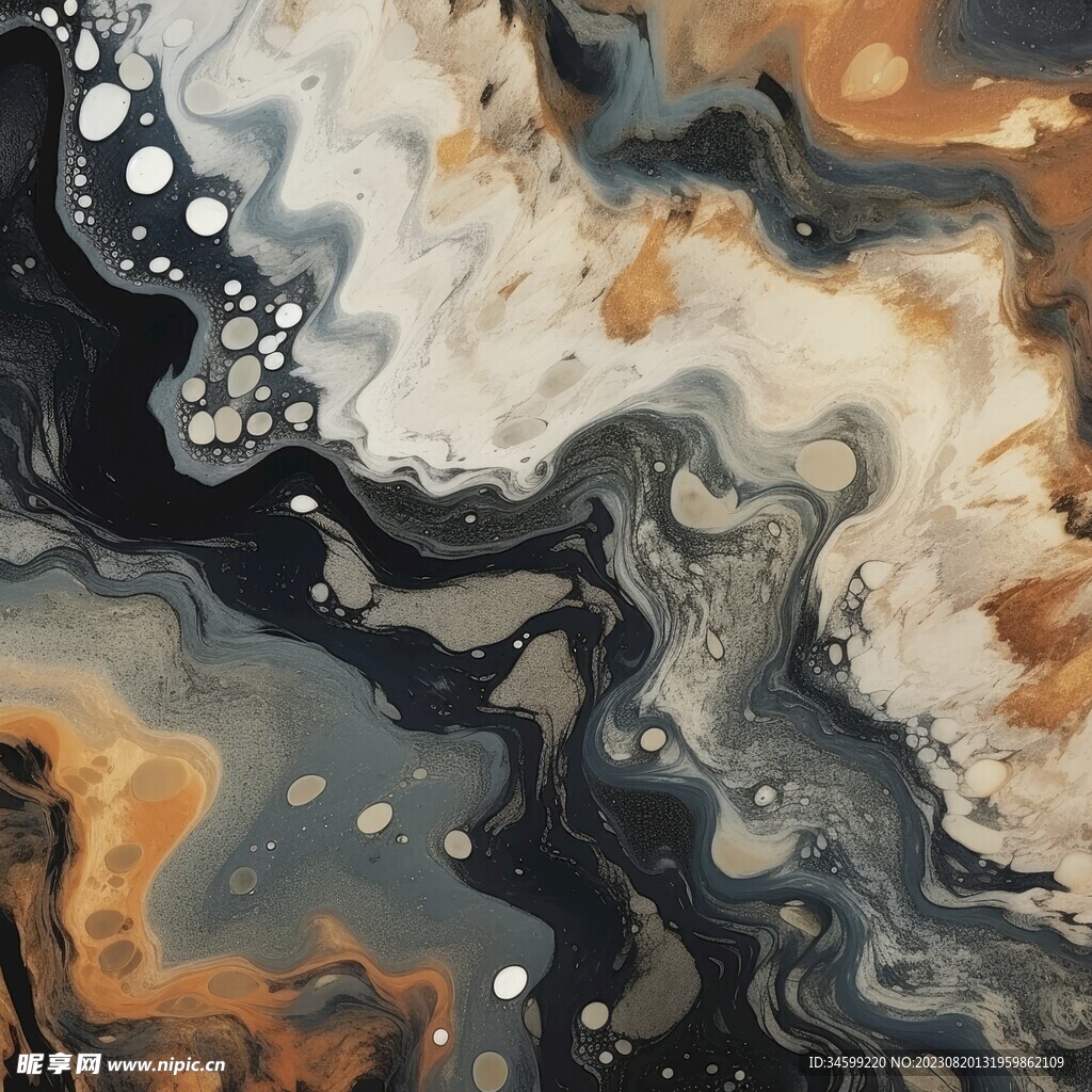 黑色流体框画 