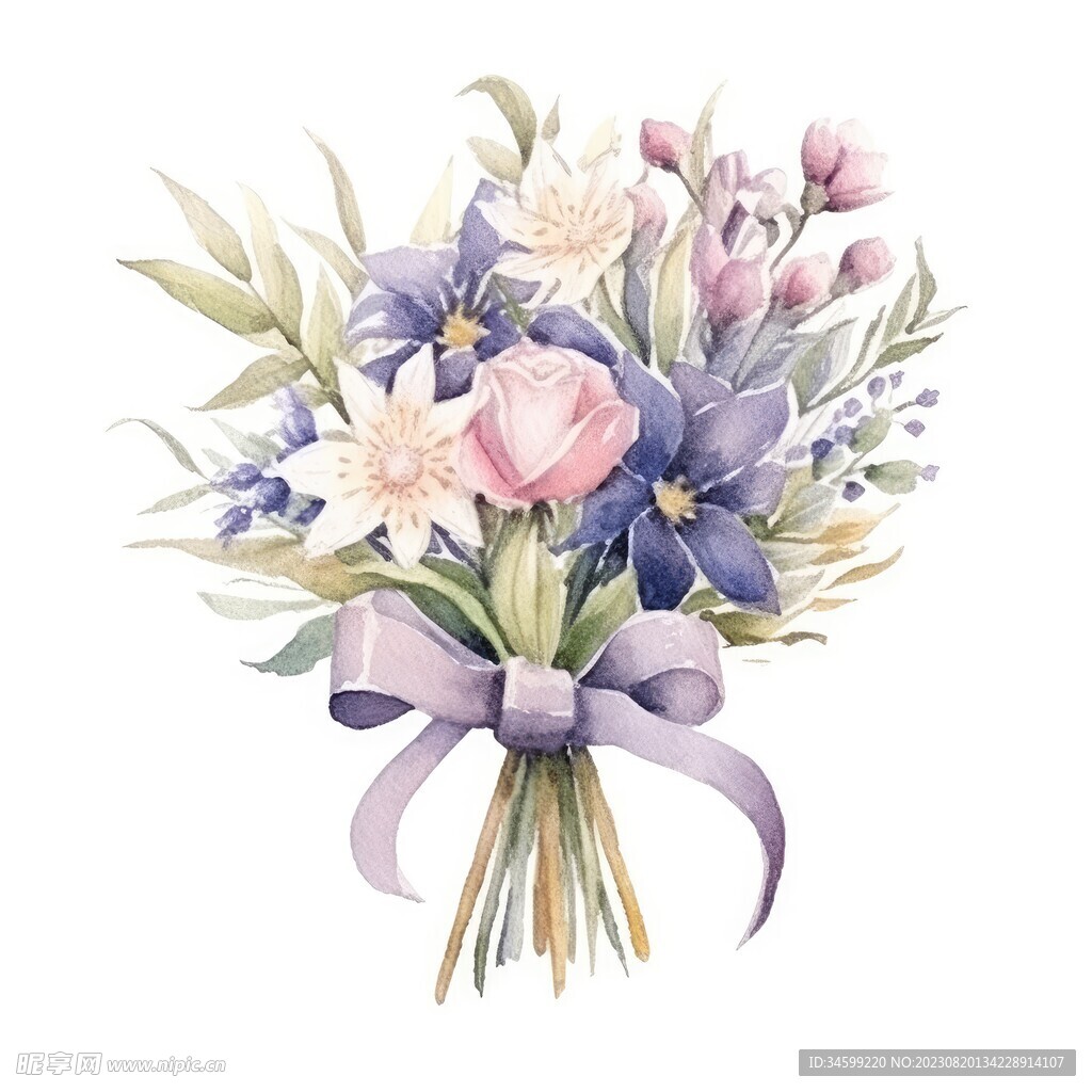 水彩花束