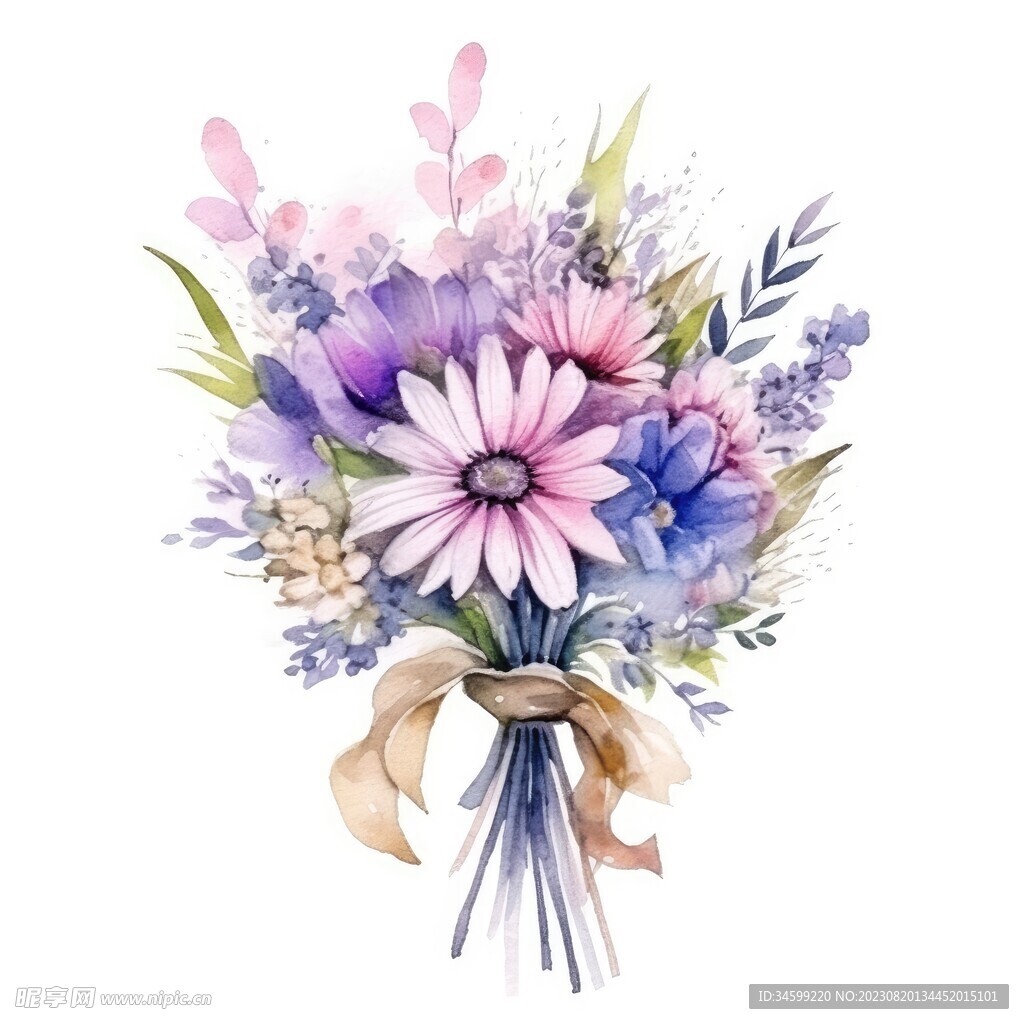 水彩花束