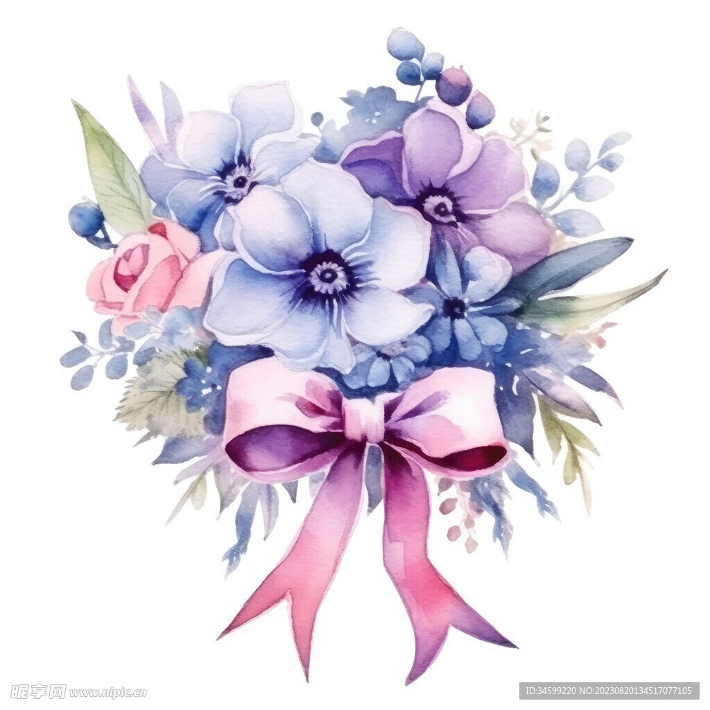 水彩花束