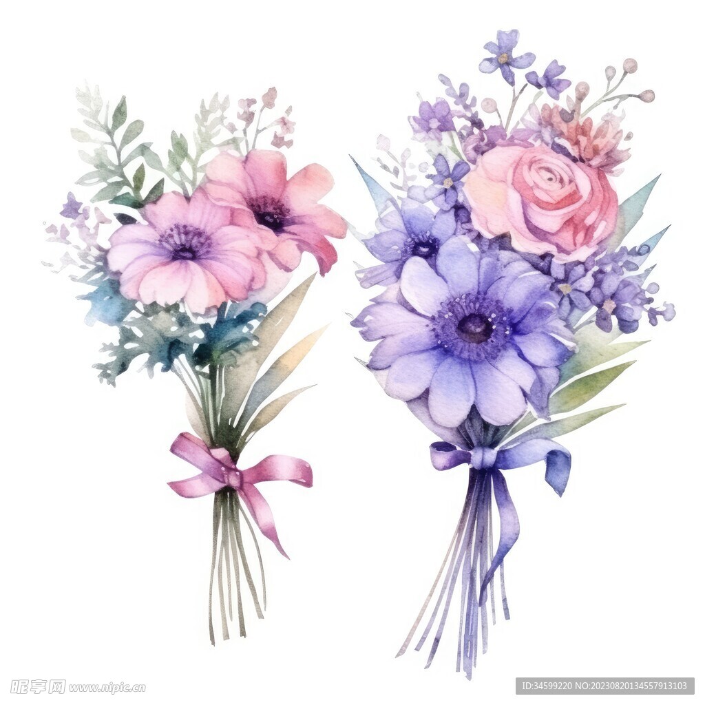 水彩花束