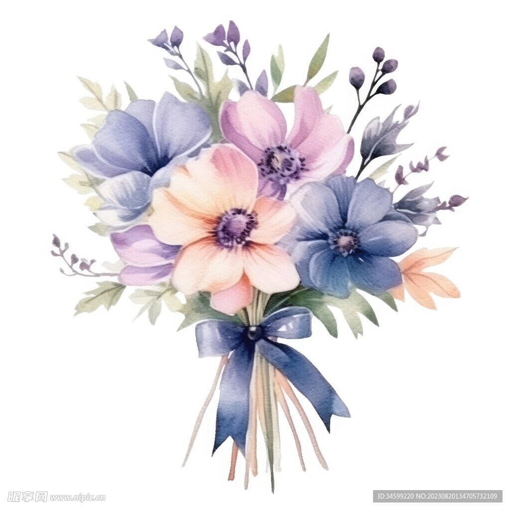 水彩花束