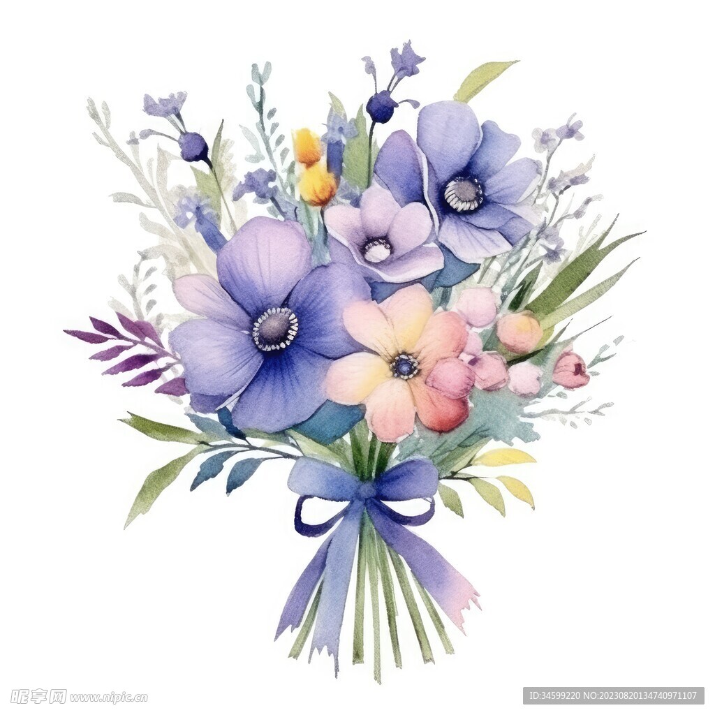 水彩花束