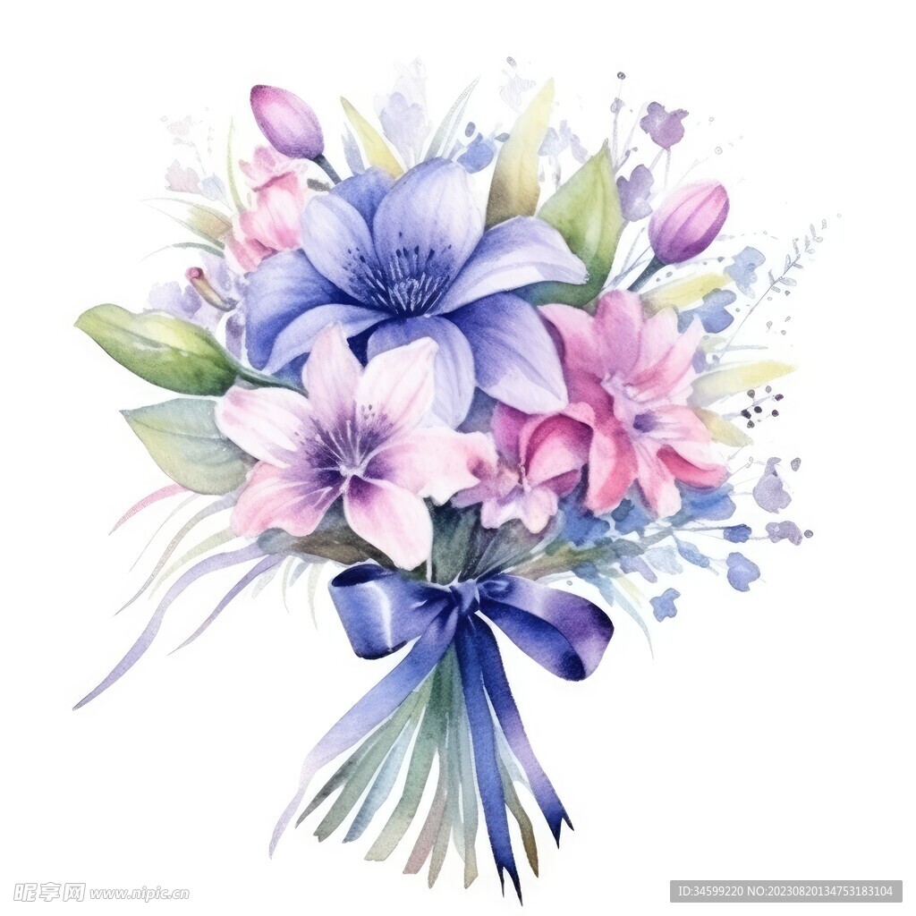水彩花束