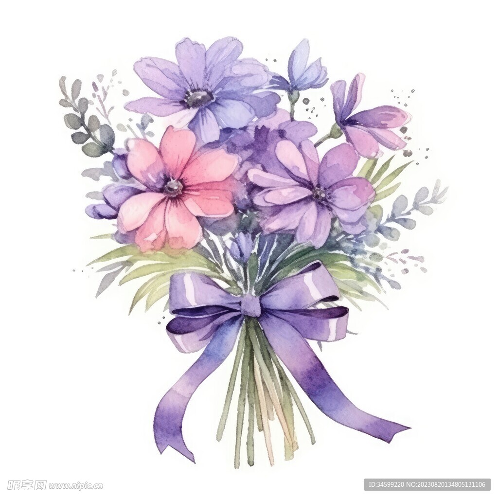 水彩花束