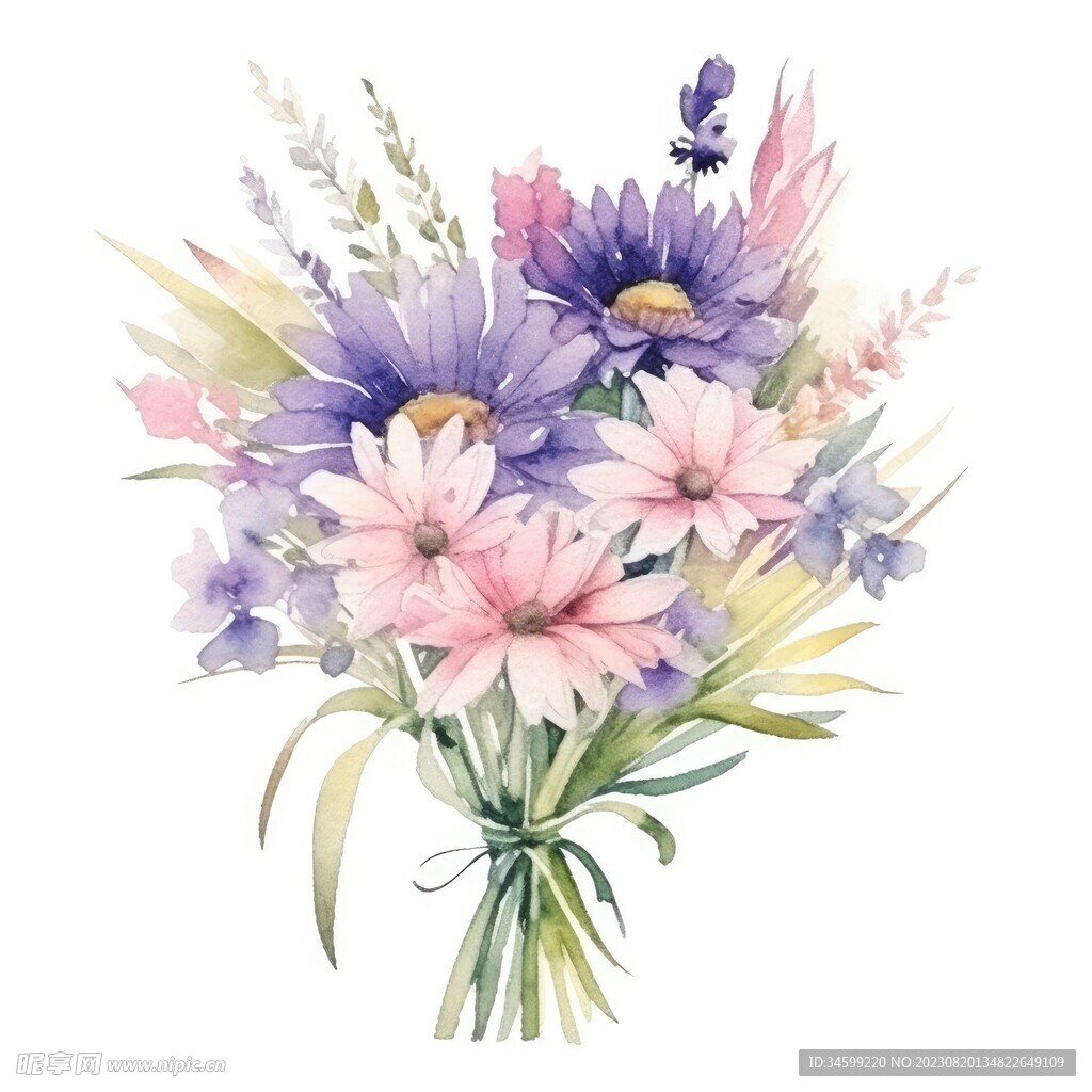 水彩花束