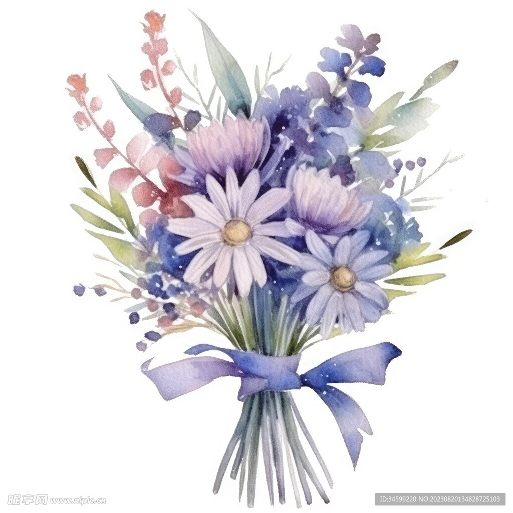 水彩花束