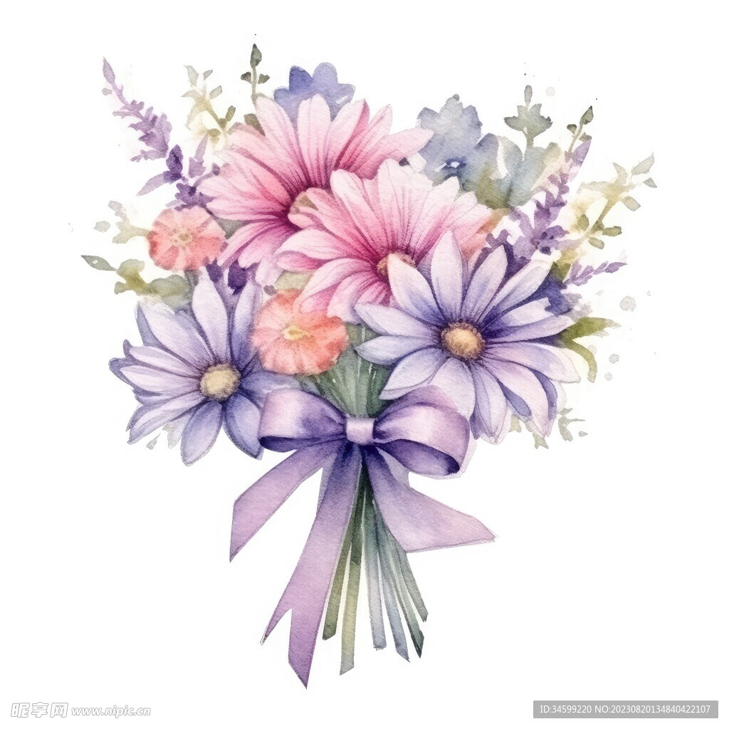 水彩花束