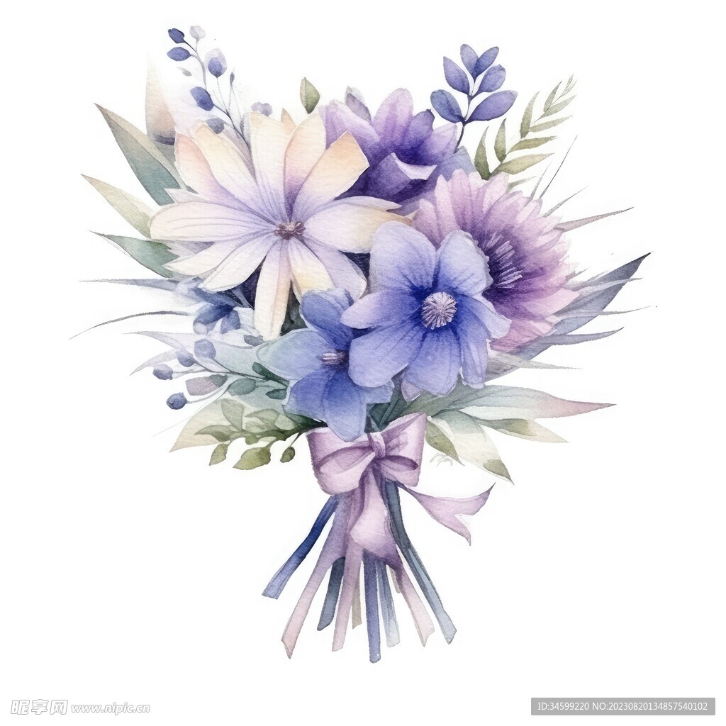 水彩花束