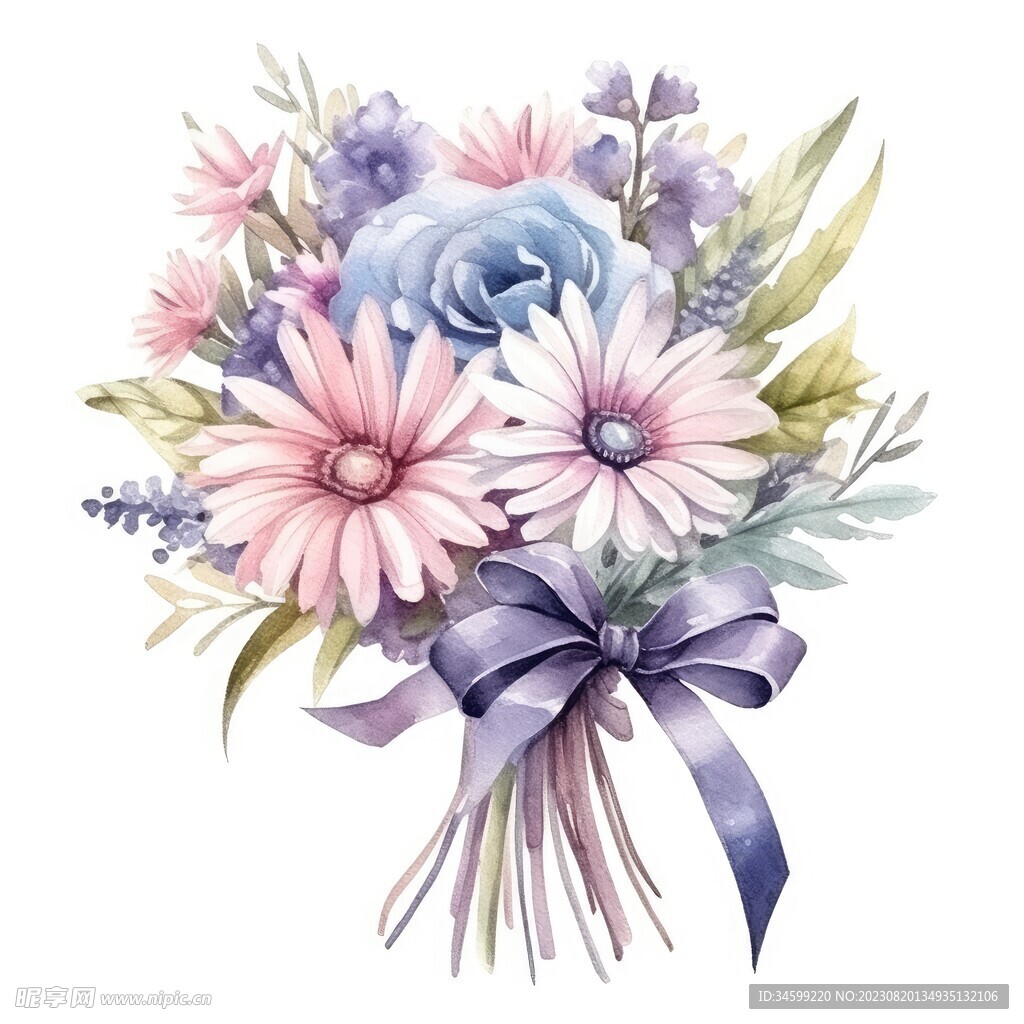 水彩花束