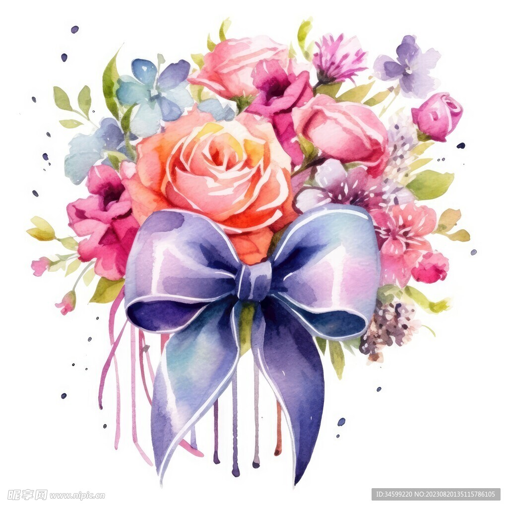 水彩花束