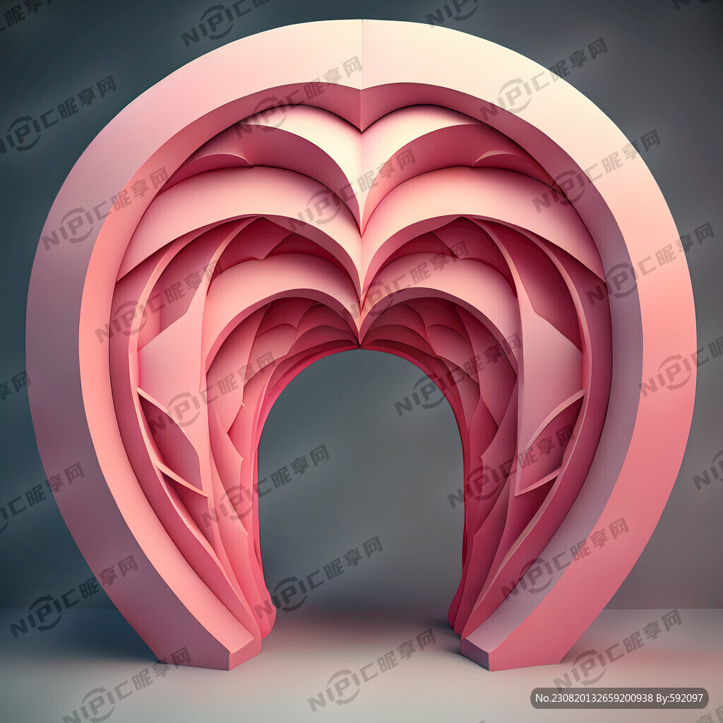 立体心形拱门粉色