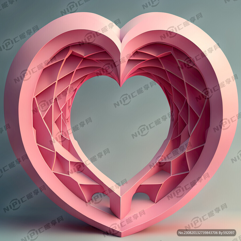 立体心形拱门粉色