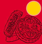 月饼线描