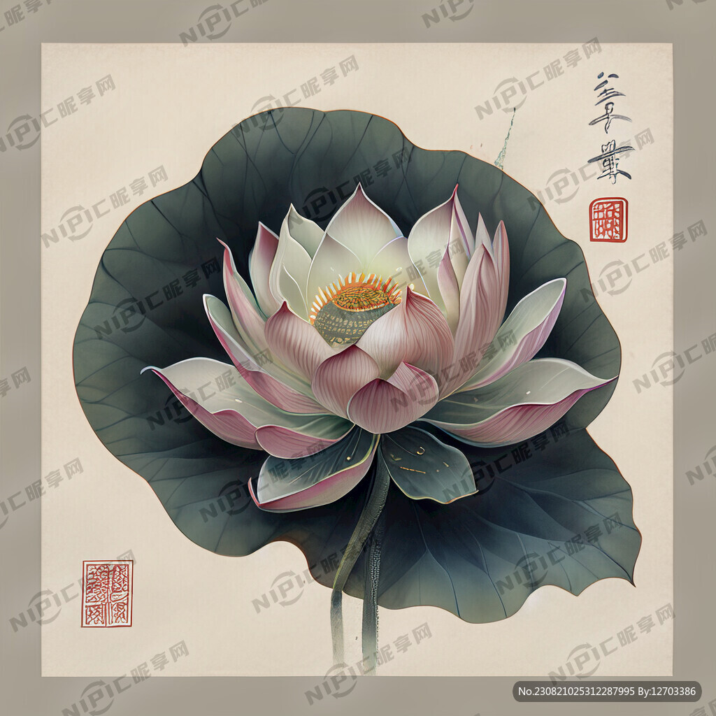 荷花手绘