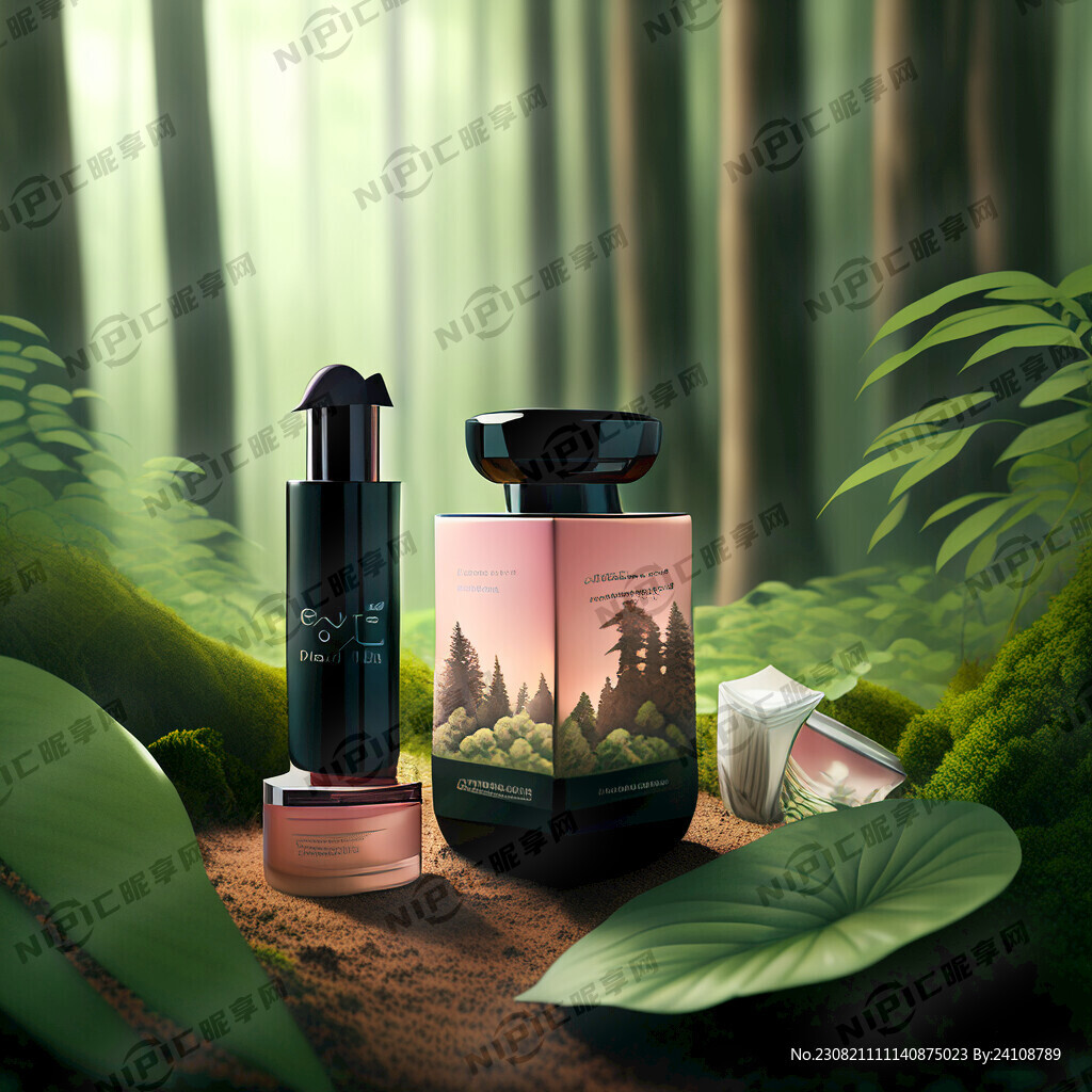 化妆品再森林中的场景