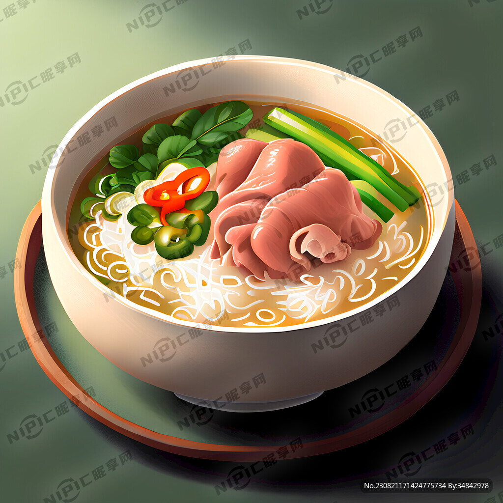 泡椒猪脚米粉花椒青菜香菇汤