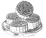 月饼白描