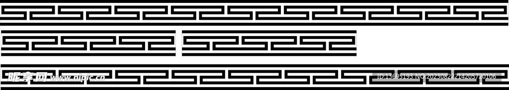 回纹边框单线万字
