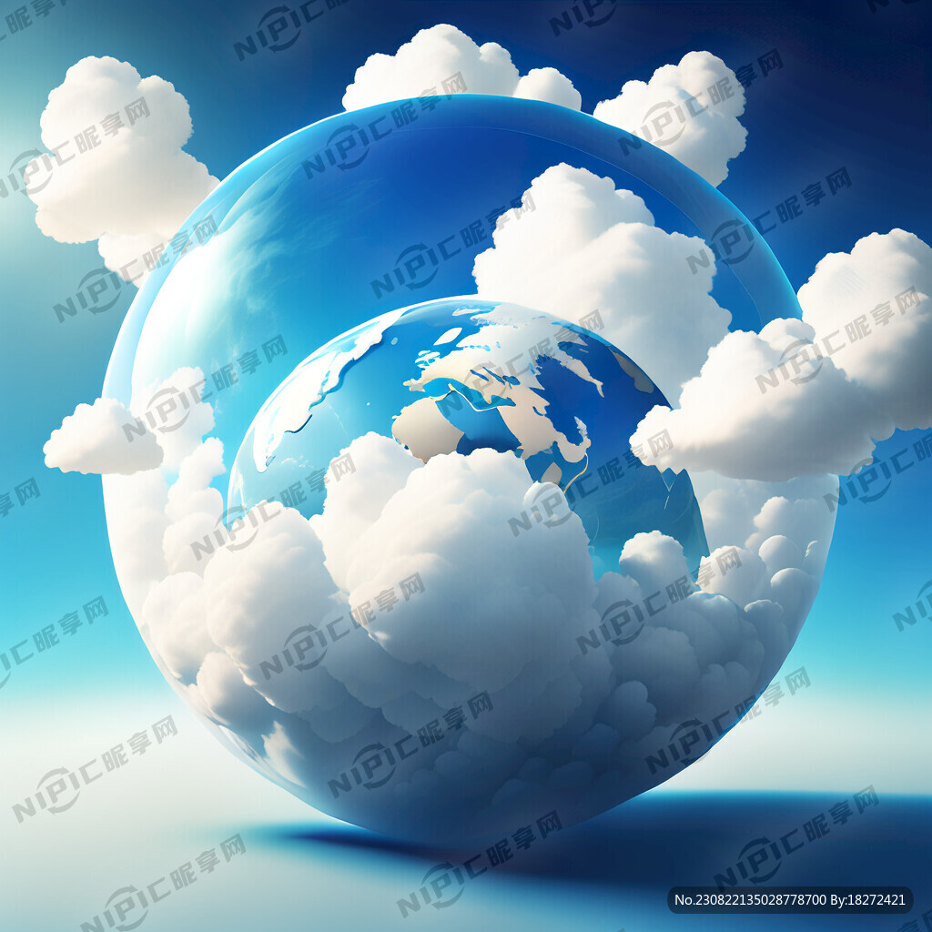 蓝天白云科技地球