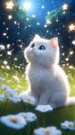 星空下的猫咪