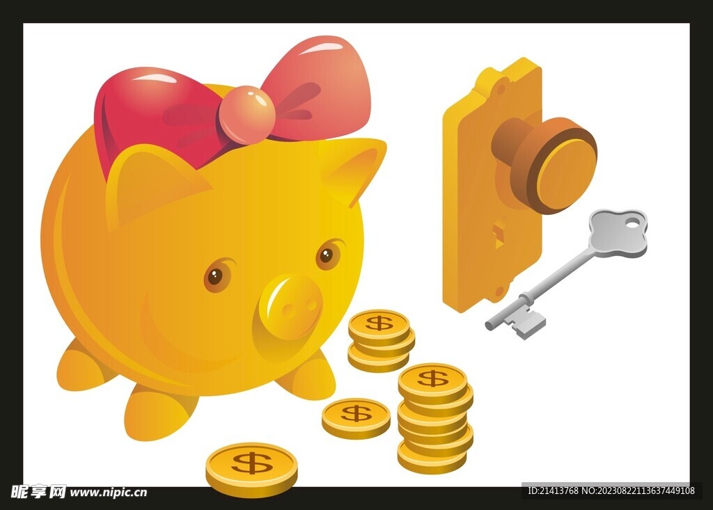 手绘金融货币 