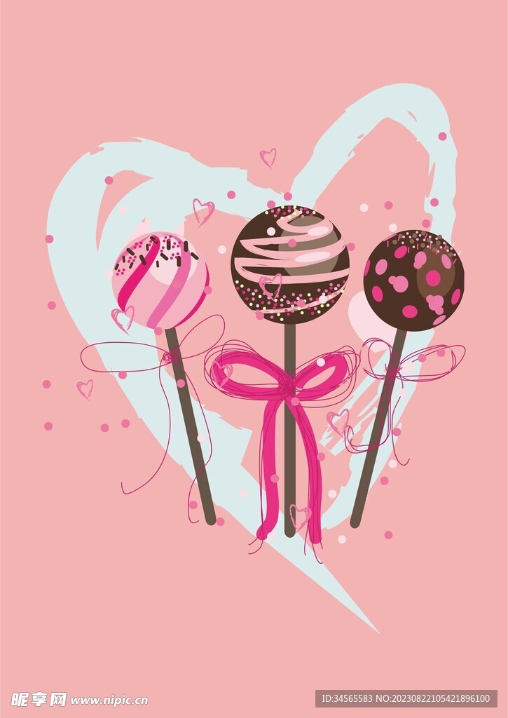 爱心浪漫节日粉色棒棒糖零食