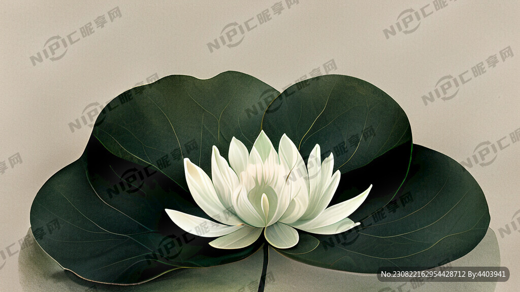禅意荷花 水墨风格 简约大气