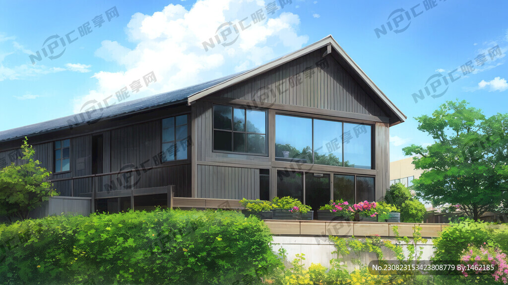 学校的天台上看蓝色的天空白云飘