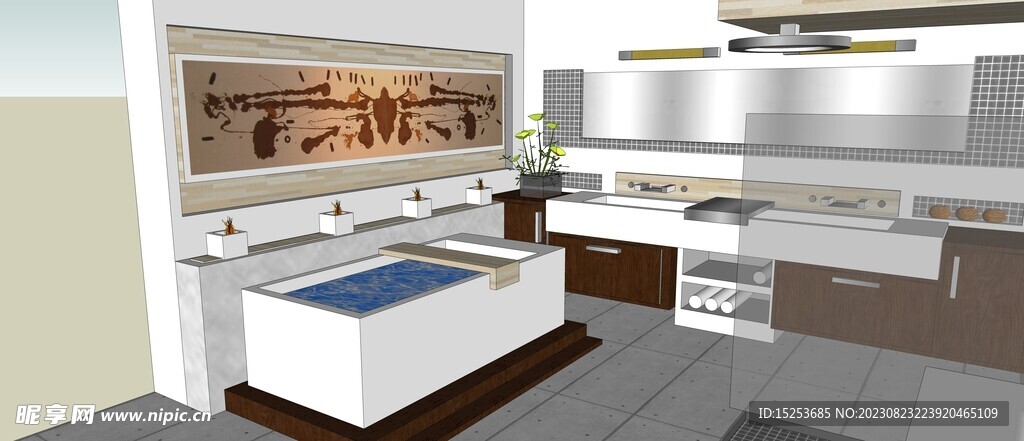 现代厨房设计模型