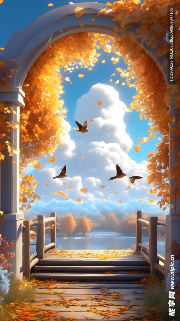 长廊里的秋景
