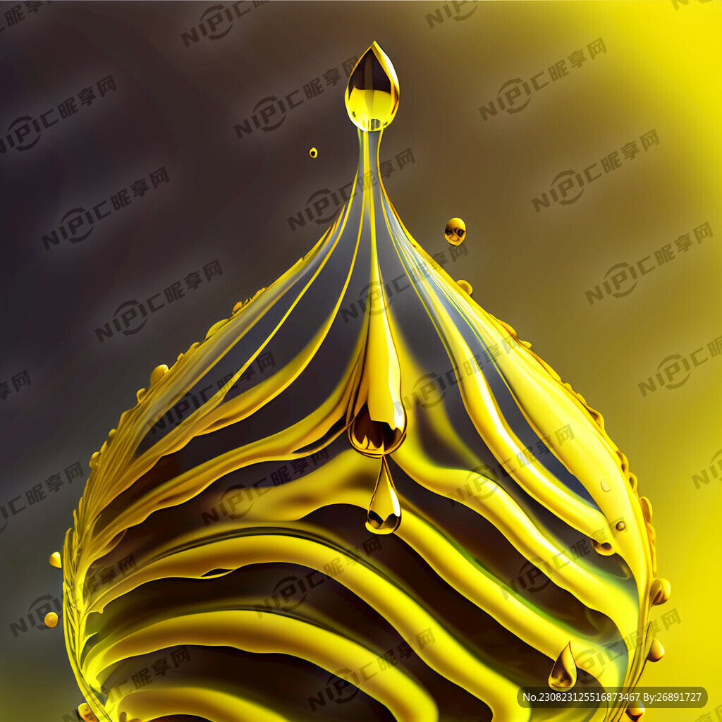 黄色菜籽油 水滴波纹