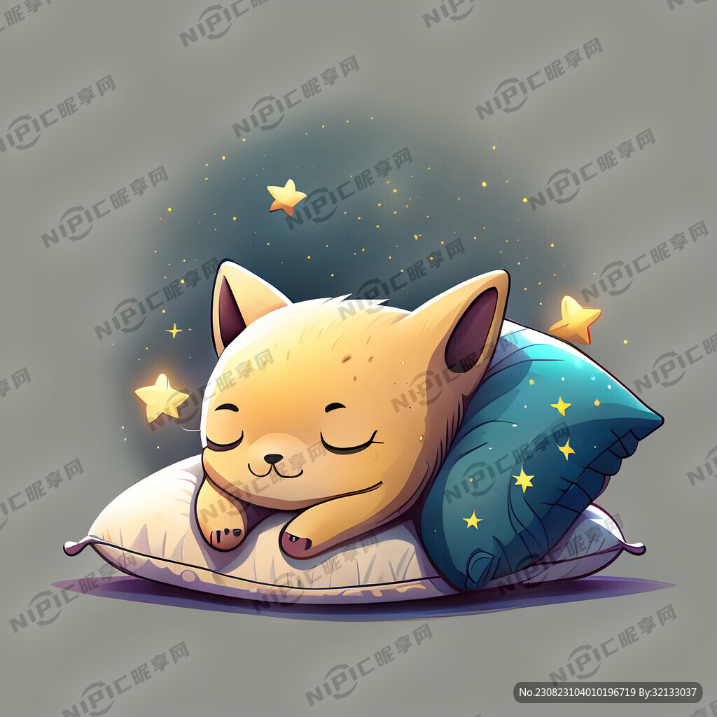 枕头上趴着睡觉的星星 侧面