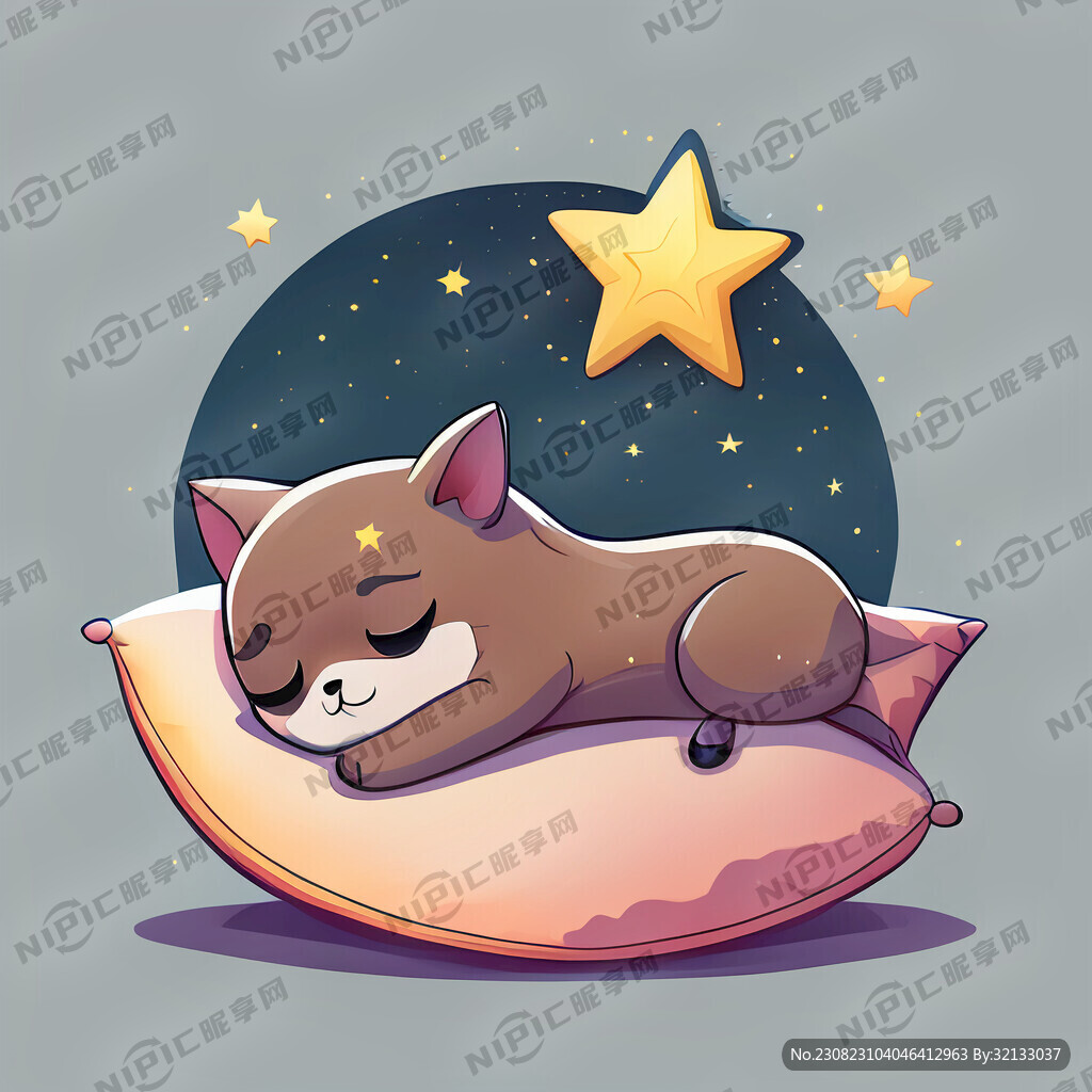 枕头上趴着睡觉的星星 侧面